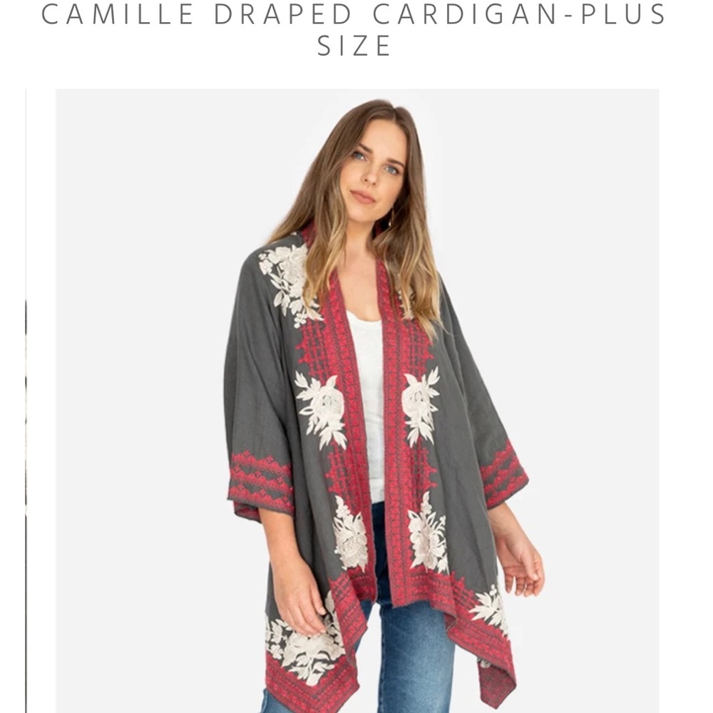 JOHNNY WAS Plus Size Camille Draped Cardigan Kimono